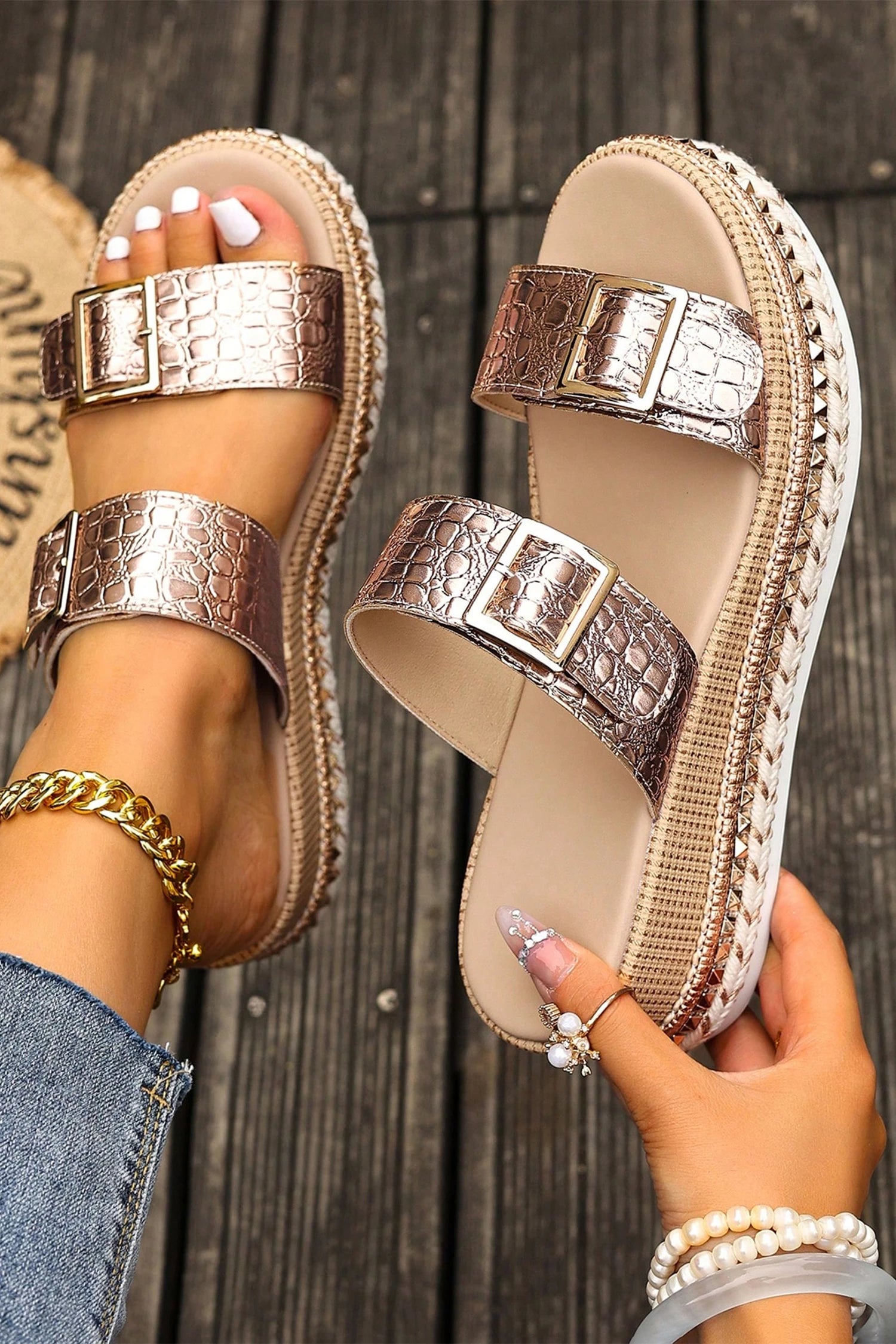 🌿 Coastal Charm Platform Sandals