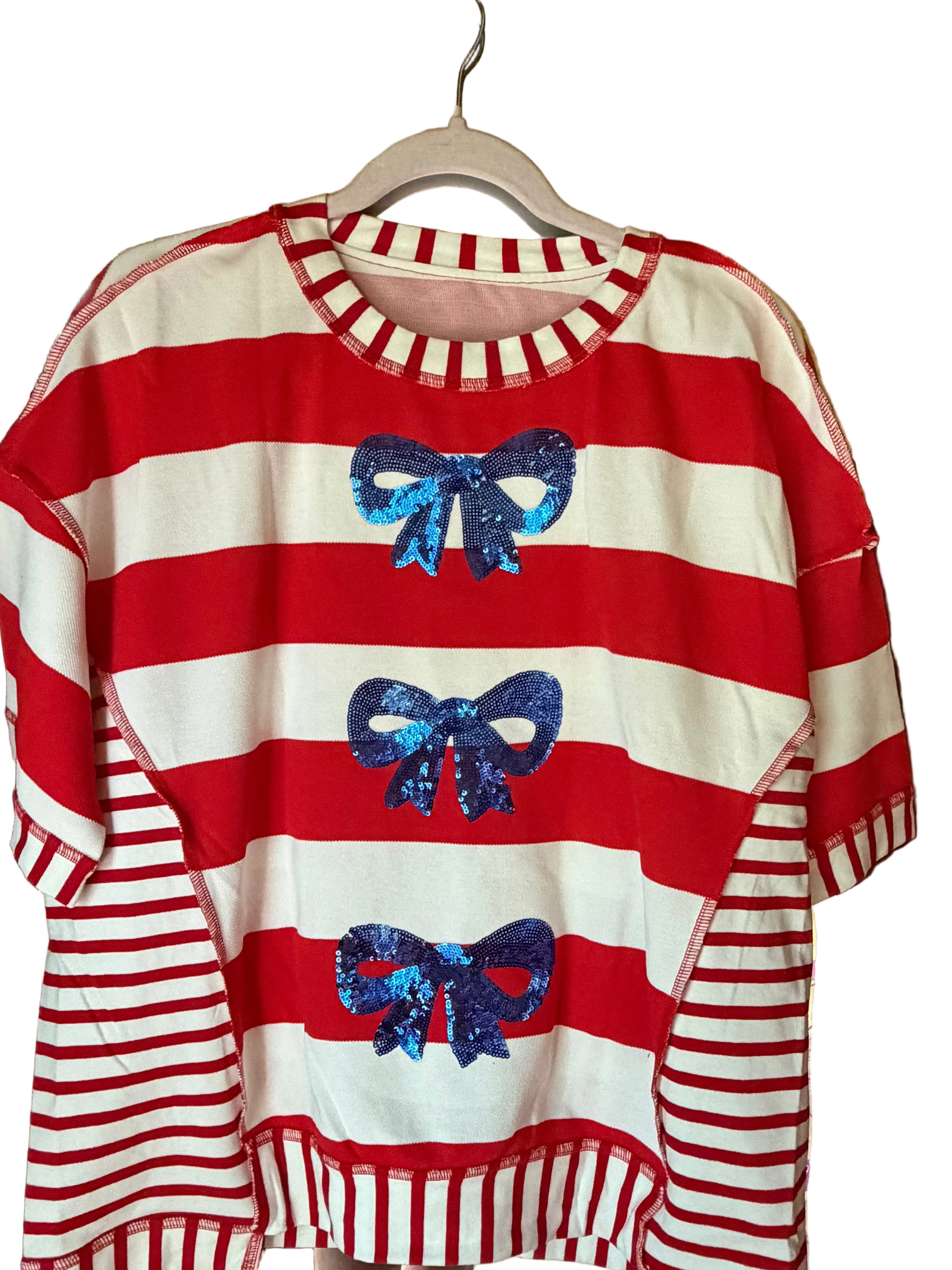 Red, White Strip Top