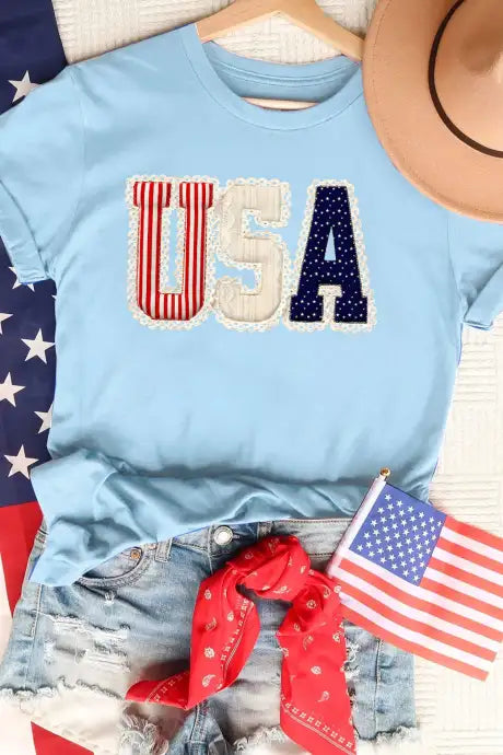 Blue USA T Shirt